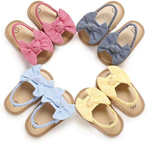 COSANKIM Infant Baby Girls Summer Sandals With Flower Soft Sole Newborn Toddler First Walker Crib Dress Shoes