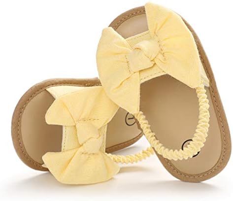 COSANKIM Infant Baby Girls Summer Sandals with Flower Soft Sole Newborn Toddler First Walker Crib Dress Shoes
