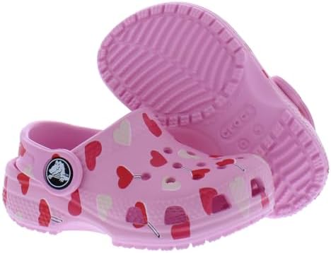 Crocs Classic Valentines Day Clog Infant/Toddler Shoes Size 5 Color: Pink Heart Multicolor