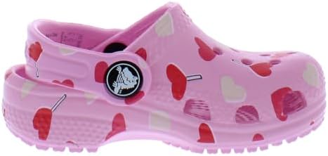 Crocs Classic Valentines Day Clog Infant/Toddler Shoes Size 6 Color: Pink Heart Multicolor