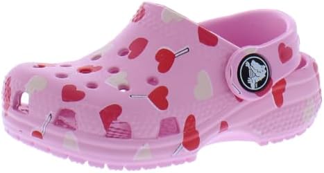 Crocs Classic Valentines Day Clog Infant/Toddler Shoes Size 6 Color: Pink Heart Multicolor