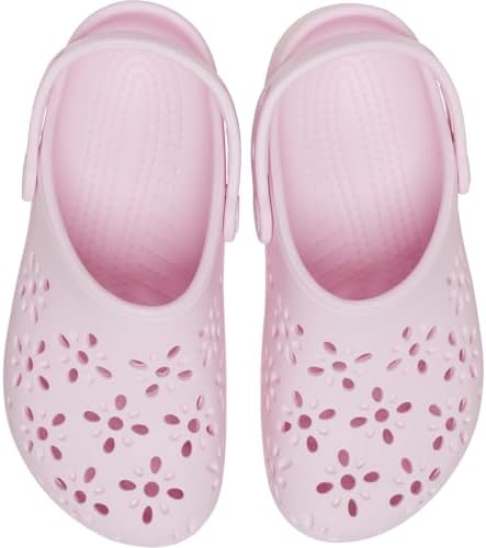 Crocs Unisex-Child Classic Clogs With Floral Cut Out Design Kids And Toddler Shoes