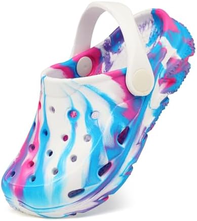 Cubufly Toddler Kids Clogs Garden Shoes for Boys Girls Marbled Tie Dye Water Shoes Slip on Sandals