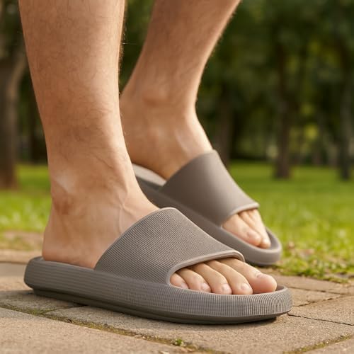 CUSHIONAIRE Feather EVA Mens Sandals – Slip On Recovery Slides Lightweight Water Shoes For Men