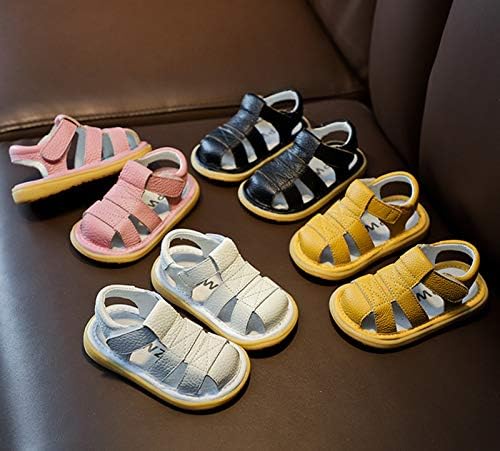 DADAWEN Baby Boys Girls Summer Lightweight Soft Sole Closed-Toe Outdoor Leather Athletic Sandals
