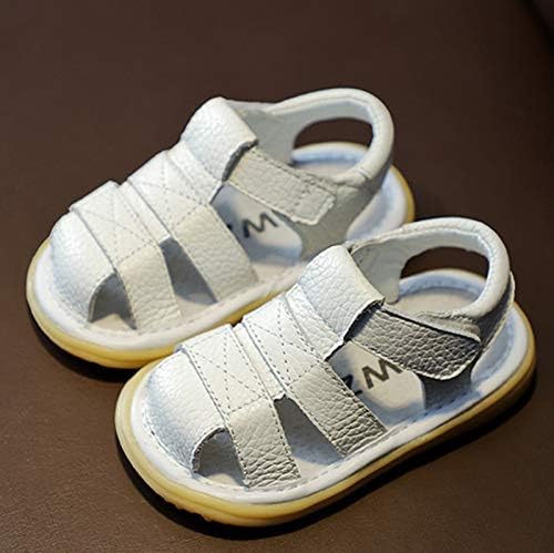 DADAWEN Baby Boys Girls Summer Lightweight Soft Sole Closed-Toe Outdoor Leather Athletic Sandals
