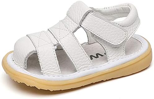 DADAWEN Baby Boys Girls Summer Lightweight Soft Sole Closed-Toe Outdoor Leather Athletic Sandals