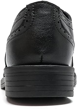 DADAWEN Boy's Classic Leather Lace Up Wingtip Comfort Oxford Shoes School Uniform Wedding Church Dress Shoes (Toddler/Big Kid/Little Kid)