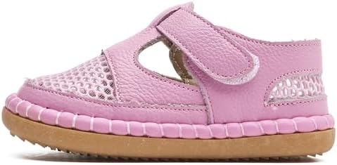 DADAWEN Boy's Girl's Leather Closed Toe Summer Athletic Sandals Baby Toddler Lightweight Non-Slip Soft Sole Outdoor Walking Shoes