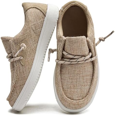 DADAWEN Boys Girls Slip-On Casual Boat Shoes School Dress Shoes Comfortable Lightweight Lace Up Loafers (Toddler/Little Kid/Big Kid)