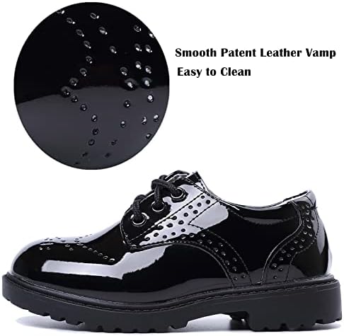 DADAWEN Children's Boy's Girl's Lace-Up School Uniform Shoes Comfort Oxford Dress Shoes (Toddler/Little Kid/Big Kid)