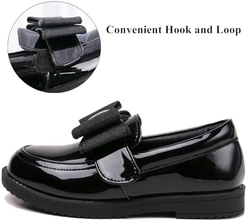 DADAWEN Girl's Loafers Slip On Bowknot Oxford Shoes Flats Round Toe Wedding Church School Uniform Dress Shoes (Toddler/Little Kid/Big Kid)