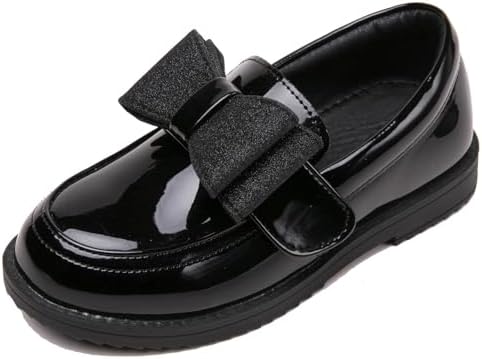 DADAWEN Girl's Loafers Slip On Bowknot Oxford Shoes Flats Round Toe Wedding Church School Uniform Dress Shoes (Toddler/Little Kid/Big Kid)