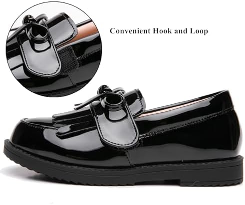 DADAWEN Girl's Loafers Slip On Tassel Oxford Shoes Flats Round Toe School Uniform Dress Shoes (Toddler/Little Kid/Big Kid)
