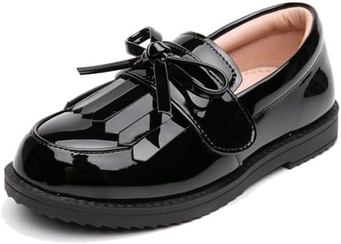 DADAWEN Girl's Loafers Slip On Tassel Oxford Shoes Flats Round Toe School Uniform Dress Shoes (Toddler/Little Kid/Big Kid)