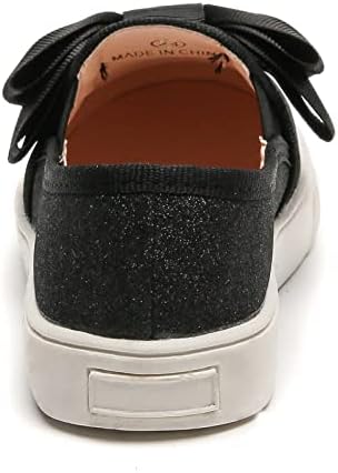 DADAWEN Girls Slip On Glitter Sneakers Cute Bow Lazy Tennis Shoes Loafers For Little Girls(Toddler/Little Kid/Big Kid)
