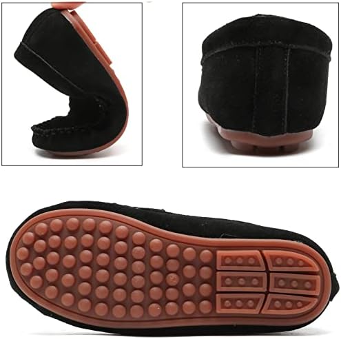 DADAWEN Toddler Little Kid Boys Girls Soft Suede Leather Slip On Flat Boat Dress Shoes Wedding Church Oxford Shoes Loafers