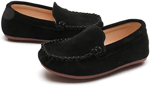 DADAWEN Toddler Little Kid Boys Girls Soft Suede Leather Slip On Flat Boat Dress Shoes Wedding Church Oxford Shoes Loafers