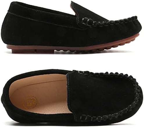 DADAWEN Toddler Little Kid Boys Girls Soft Suede Leather Slip On Flat Boat Dress Shoes Wedding Church Oxford Shoes Loafers