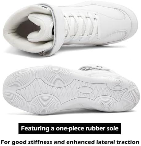 DimaiGlobal Men's Wrestling Shoe Fitness Sneaker Boxing Shoes Zero Drop Sole High Top Fighting Shoes Taekwondo Karate Martial Arts Training Shoes