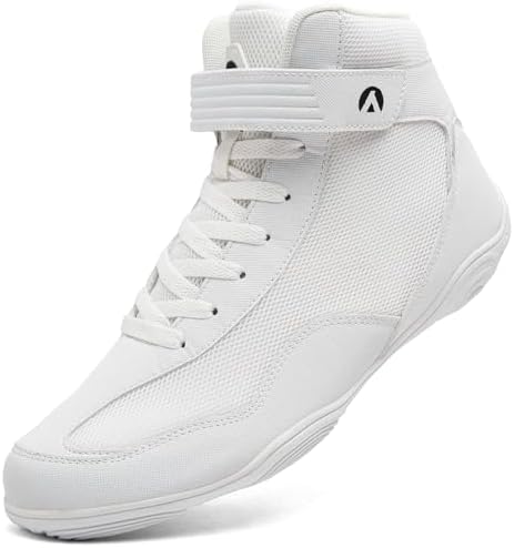 DimaiGlobal Men's Wrestling Shoe Fitness Sneaker Boxing Shoes Zero Drop Sole High Top Fighting Shoes Taekwondo Karate Martial Arts Training Shoes