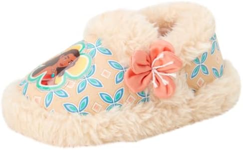Disney Girls' Moana Slippers - Princess Moana Plush Fuzzy Slippers (Toddler/Little Girl)