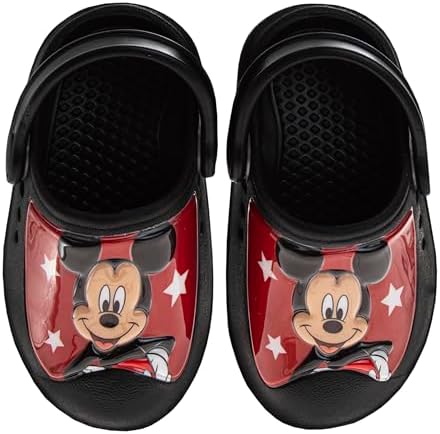 Disney Mickey Mouse and Minnie Mouse Clog Sandals Closed Toe Backstrap Baby Boy and Girl Slip on Slides Quick Dry Water Pool Shoes (Sizes: 2-4 Infant / 5 Toddler)