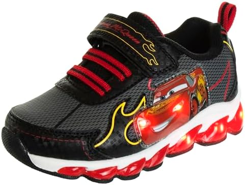 Disney Pixar Cars Boys Black/Red Lighted Sneaker (Toddler/Little Kid)