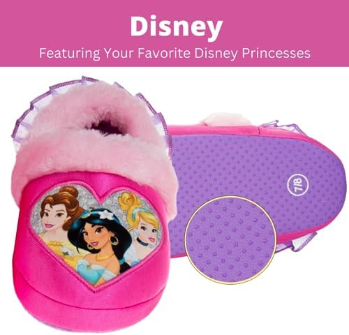 Disney Princesses Encanto 女童美人鱼拖鞋 - 儿童家居鞋柔软毛绒温暖舒适凉鞋(幼儿尺码 5-10/小童尺码 11-12)