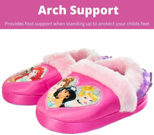 Disney Princesses Encanto 女童美人鱼拖鞋 - 儿童家居鞋柔软毛绒温暖舒适凉鞋(幼儿尺码 5-10/小童尺码 11-12)