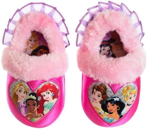 Disney Princesses Encanto 女童美人鱼拖鞋 - 儿童家居鞋柔软毛绒温暖舒适凉鞋(幼儿尺码 5-10/小童尺码 11-12)