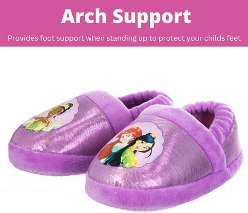 Disney Princesses Encanto Little Mermaid Slippers For Girls - Kids House Shoes Soft Plush Warm Comfy Sandals (Toddler Sizes 5-10 / Little Kid Sizes 11-12)