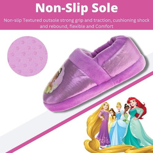 Disney Princesses Encanto Little Mermaid Slippers For Girls - Kids House Shoes Soft Plush Warm Comfy Sandals (Toddler Sizes 5-10 / Little Kid Sizes 11-12)