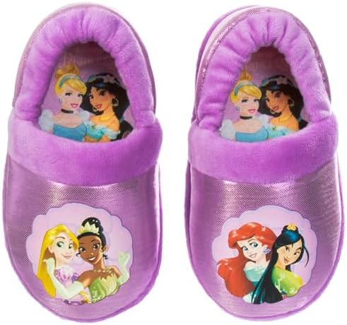 Disney Princesses Encanto Little Mermaid Slippers for Girls - Kids House Shoes Soft Plush Warm Comfy Sandals (Toddler sizes 5-10 / Little Kid sizes 11-12)