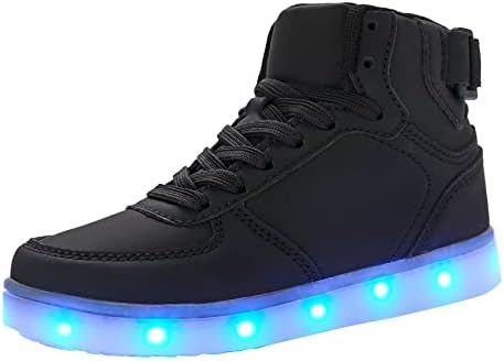 DIYJTS Kids LED Light Up Shoes Fashion High Top LED Sneakers USB Rechargeable Glowing Luminous Shoes For Boys Girls Toddler Child
