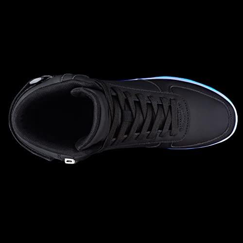 DIYJTS Kids LED Light Up Shoes Fashion High Top LED Sneakers USB Rechargeable Glowing Luminous Shoes For Boys Girls Toddler Child