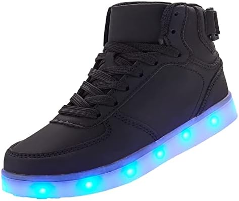 DIYJTS Kids LED Light Up Shoes Fashion High Top LED Sneakers USB Rechargeable Glowing Luminous Shoes for Boys Girls Toddler Child