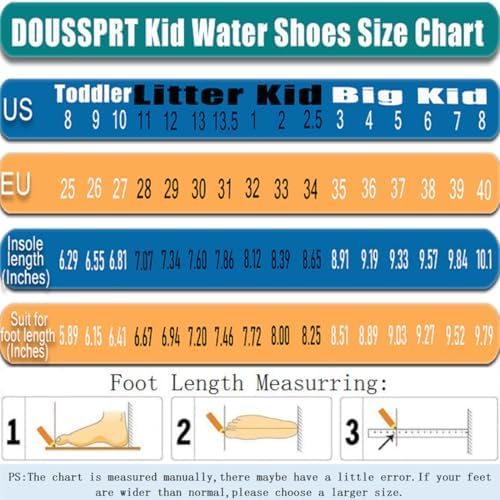 DOUSSPRT Water Shoes For Kids Boys Girls Quick Dry Beach Sports Swim Pool Aqua Shoes For Toddler/Little Kid/Big Kid