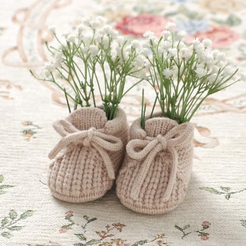 DovFanny Baby Booties Newborn Baby First Shoes Cozy Warm Knit Soft Booties For Toddler Infant Boy Girl