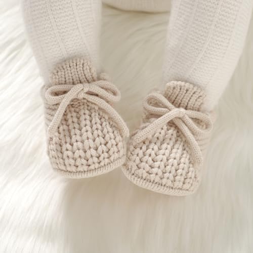 DovFanny Baby Booties Newborn Baby First Shoes Cozy Warm Knit Soft Booties For Toddler Infant Boy Girl