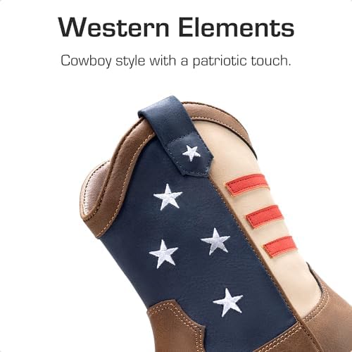 DREAM PAIRS Boys Girls Cowboy Boots Kids Western Riding Mid Calf Boots With Side Zipper (Toddler/Little Kid/Big Kid)