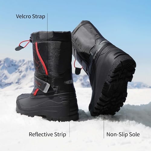 DREAM PAIRS Boys & Girls Mid Calf Water-Resistant Winter Snow Boots For Toddler/Little/Big Kid