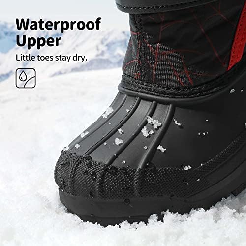 DREAM PAIRS Boys & Girls Mid Calf Water-Resistant Winter Snow Boots For Toddler/Little/Big Kid