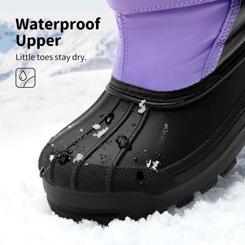 DREAM PAIRS Boys & Girls Mid Calf Water-Resistant Winter Snow Boots For Toddler/Little/Big Kid
