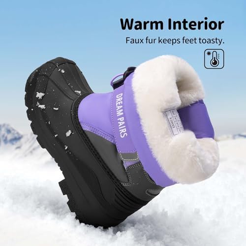 DREAM PAIRS Boys & Girls Mid Calf Water-Resistant Winter Snow Boots For Toddler/Little/Big Kid