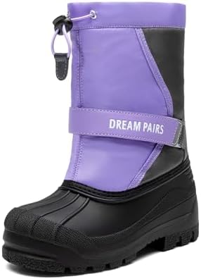 DREAM PAIRS Boys & Girls Mid Calf Water-Resistant Winter Snow Boots for Toddler/Little/Big Kid