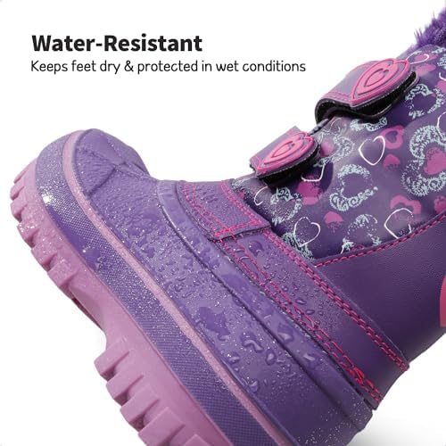 DREAM PAIRS Boys Girls Snow Boots Water-Resistant Outdoor Sport Warm Cozy Anti-Slip Cute Ankle Winter Shoes For Toddler/Little/Big Kid