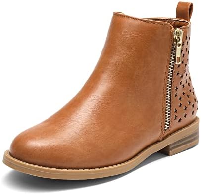 DREAM PAIRS Girls Ankle Boots with Side Zipper Low Heels Toddler/Little Kid/Big Kid