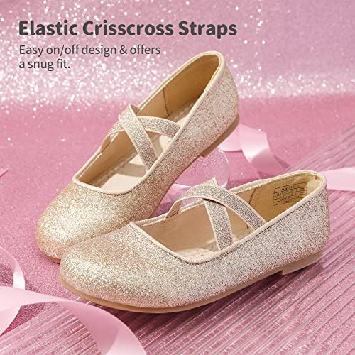 DREAM PAIRS Girls Ballerina Dress Shoes Mary Jane Flats