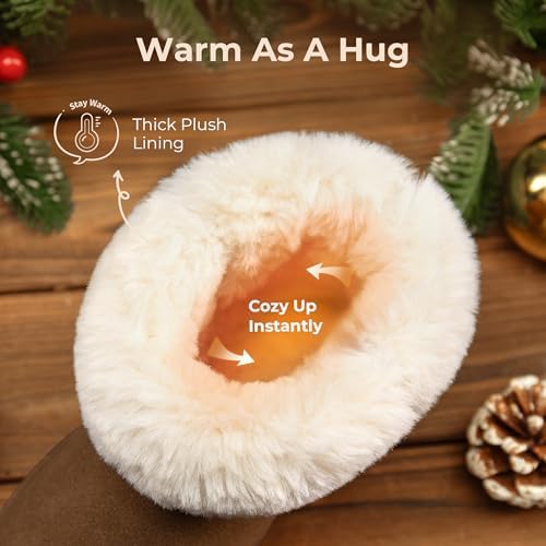 DREAM PAIRS Girls Boys Boots Kids Faux Fur Lined Winter Snow FuzzyClassic Kid's Mid Boot